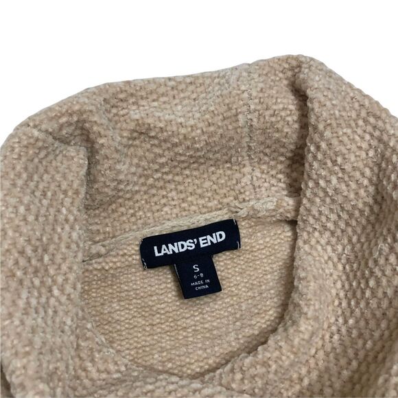 New Tag Cut Lands End Beige Chenille Cowl Neck Tunic Sweater Womens Small 6 - 8 - Picture 3 of 5